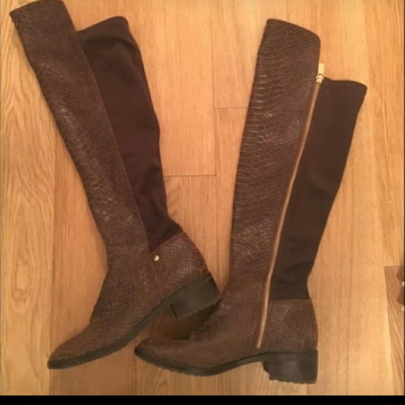 Michael Kors riding boots snakeskin detail - Picture 1 of 5